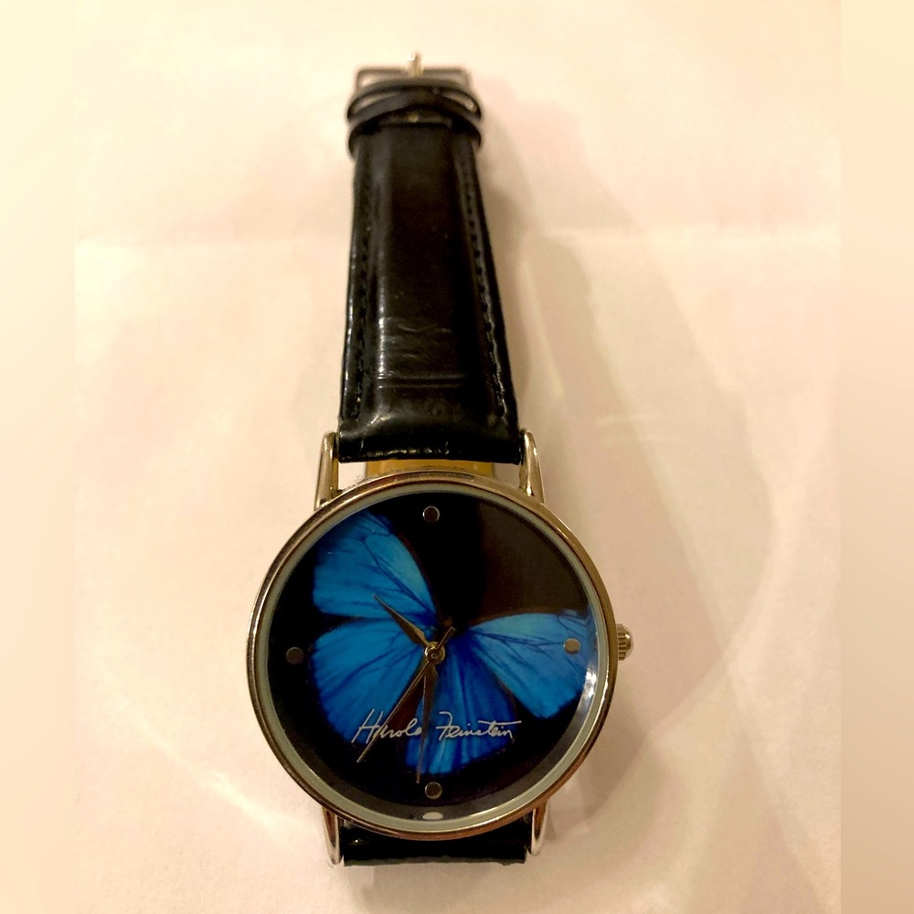 Harold Feinstein Blue Butterfly series ladies wristwatch